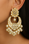 Classic Kundan & Pearl Chandbali Earrings