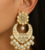 Classic Kundan & Pearl Chandbali Earrings