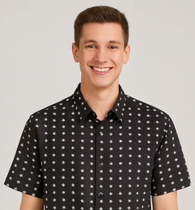 Pastel Tropical Print Short-Sleeve Shirt