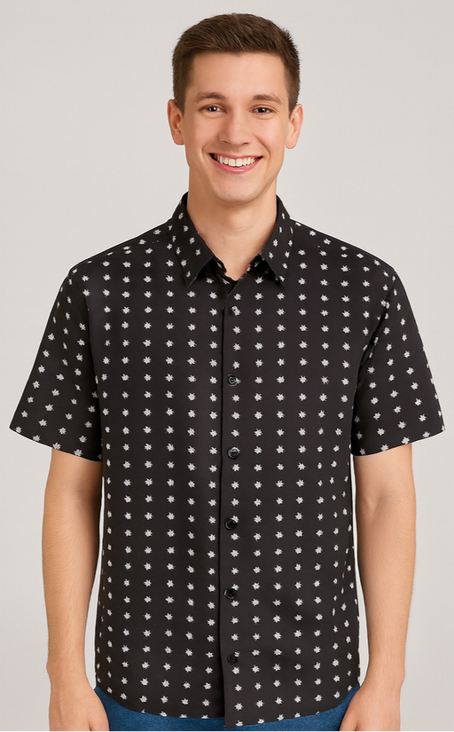 Pastel Tropical Print Short-Sleeve Shirt