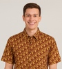 Brown &amp; Red Monogram Pattern Short-Sleeve Shirt