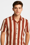 Brown & Beige Striped Shirt
