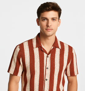 Brown & Beige Striped Shirt