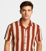 Brown & Beige Striped Shirt