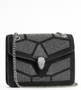 Black Crystal Embellished Evening Clutch Bag