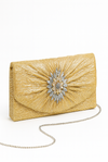 Golden Floral Embellished Clutch