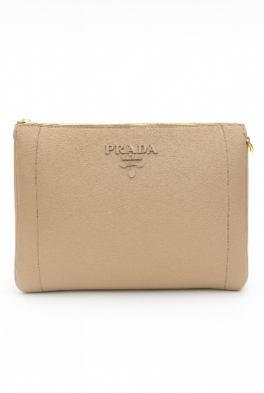 Prada Beige Leather Clutch