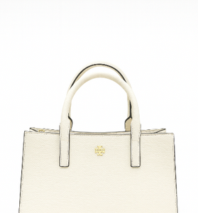 Tory Burch Robinson White Leather Tote Clutch