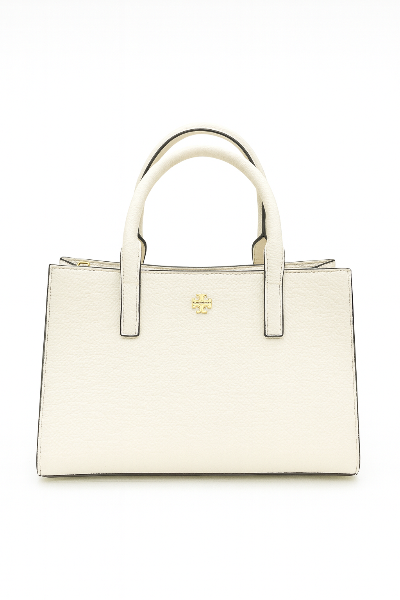 Tory Burch Robinson White Leather Tote Clutch