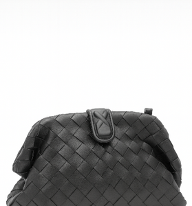 Black Woven Leather Clutch
