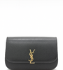 Saint Laurent Black Leather Clutch with Gold YSL Lo Clutchgo