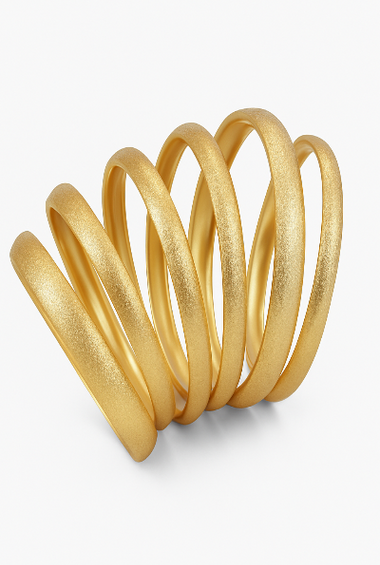 Matte Gold Spiral Bangle