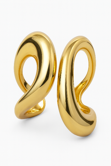 Abstract Gold Sculptural Bracelet