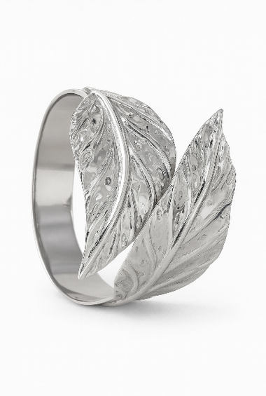 Silver Leaf-Inspired Bracelet