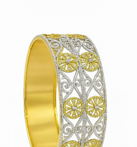 Two-Tone Diamond Filigree Bangle