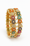 Traditional Multicolor Pearl &amp; Stone Bangles