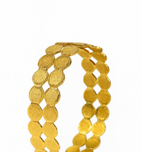 Minimalist Coin-Pattern Gold Bangle