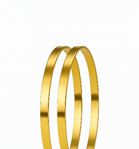 Sleek Plain Gold Bangles (Set of 2)