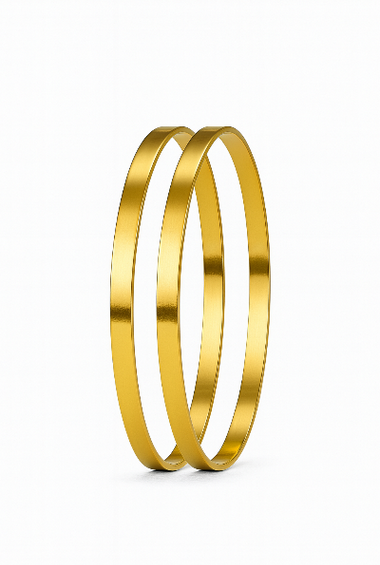 Sleek Plain Gold Bangles (Set of 2)