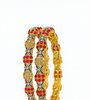 Royal Red Stone &amp; Diamond Floral Bangles