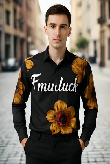 Black Floral Designer Shirt