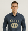 Navy Blue Luxury Branded Shirt