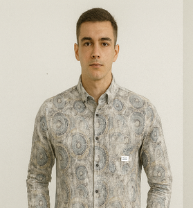 Gray Patterned Casual Shirt