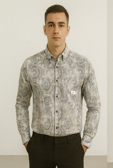 Gray Patterned Casual Shirt
