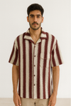 Vintage Striped Down-Shoulder Shirt