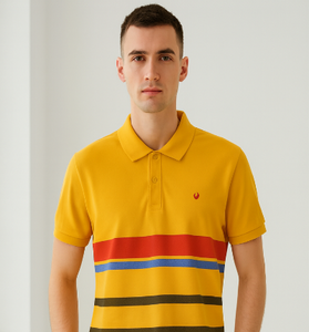 Yellow Striped Polo T-Shirt