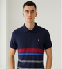 Navy Striped Polo T-Shirt
