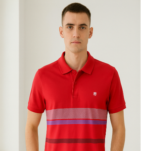 Red Striped Polo T-Shirt