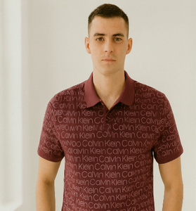 Maroon Calvin Klein Logo Polo
