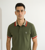 Olive Green Polo with Logo Crest