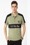 Olive Green &amp; Black Colorblock Polo T-Shirt