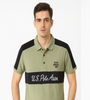 Olive Green &amp; Black Colorblock Polo T-Shirt