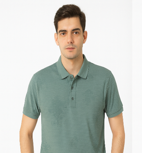 Teal Striped Polo T-Shirt