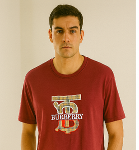 Maroon Burberry Graphic T-Shirt