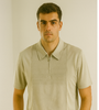 Beige Zipper Polo T-Shirt