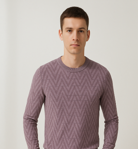 Purple Chevron Knit Sweater