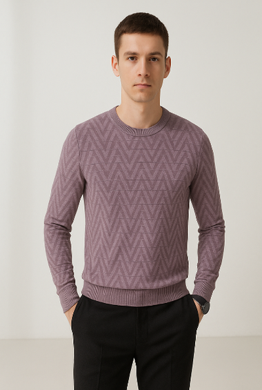 Purple Chevron Knit Sweater