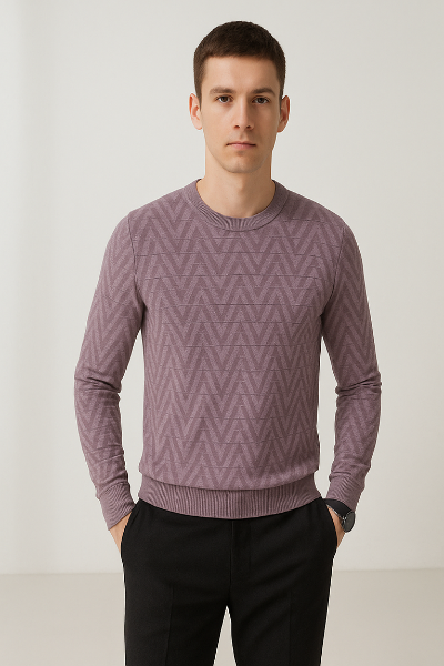 Purple Chevron Knit Sweater