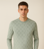 Mint Green Checkered Knit Sweater