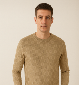 Beige Monogram Knit Sweater