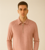 Pink Half-Zip Knit Polo