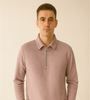 Mauve Textured Half-Zip Polo