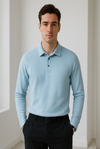 Sky Blue Long-Sleeve Polo