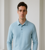 Sky Blue Long-Sleeve Polo