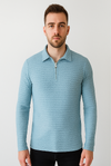 Sky Blue Half-Zip Knit Polo