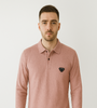 Dusty Pink Polo Sweatshirt with Logo Patch